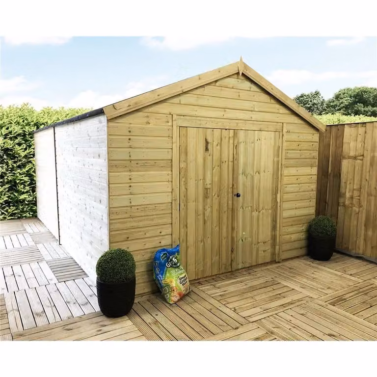 Marlborough Premier Pressure Treated Apex Workshop in Natural Wood