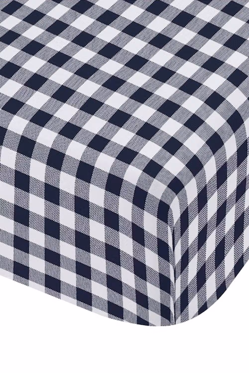 Catherine Lansfield Bamford Gingham Check Cotton Fitted Sheet, Blue, W/D/H: 150 x 200 cm – 4