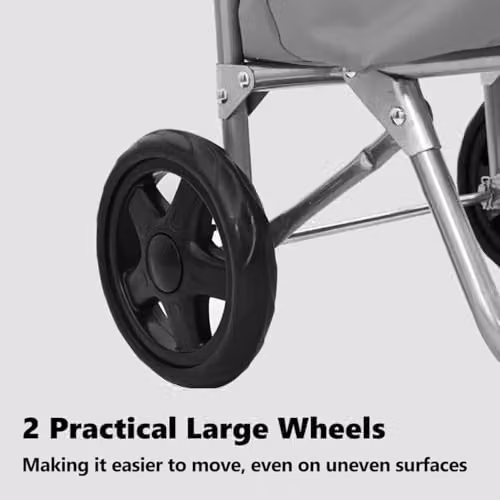 vidaXL Folding Shopping Trolley in Grey, W/D/H: 35 x 28 x 92 cm – 3