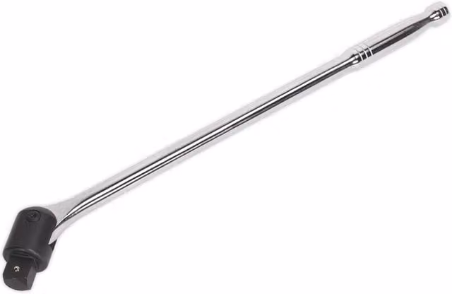 Loops 600mm Breaker Pull Bar with 1 inch Square Drive Knuckle and Spring Loaded Socket Retention in Silver and Multicolour