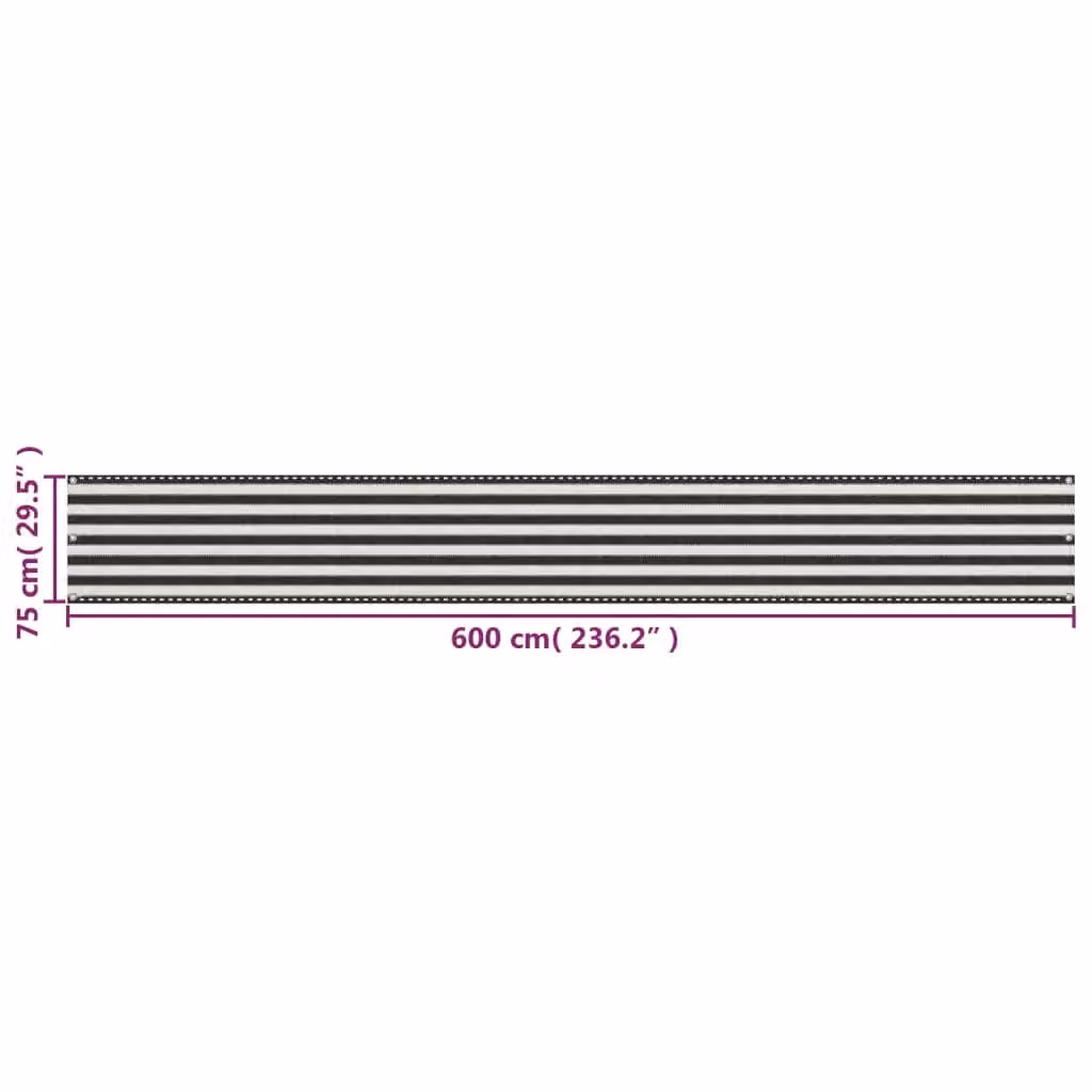 Berkfield Home HDPE Balcony Screen in Anthracite, White and Black, W: 75 cm, L: 600 cm – 4