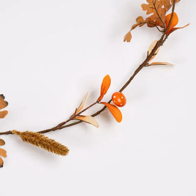 Scottish Everlastings Ltd Pack of 3 Rustic Autumn Acorn Foliage Garlands in Brown, Orange and Gold, Length: 150 cm – 2
