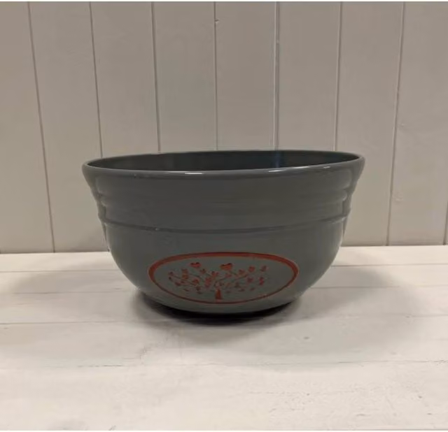 KDMD Grey Round Love Heart Tree Bowl Plastic Planter, 6.6 ltr, Dark Grey