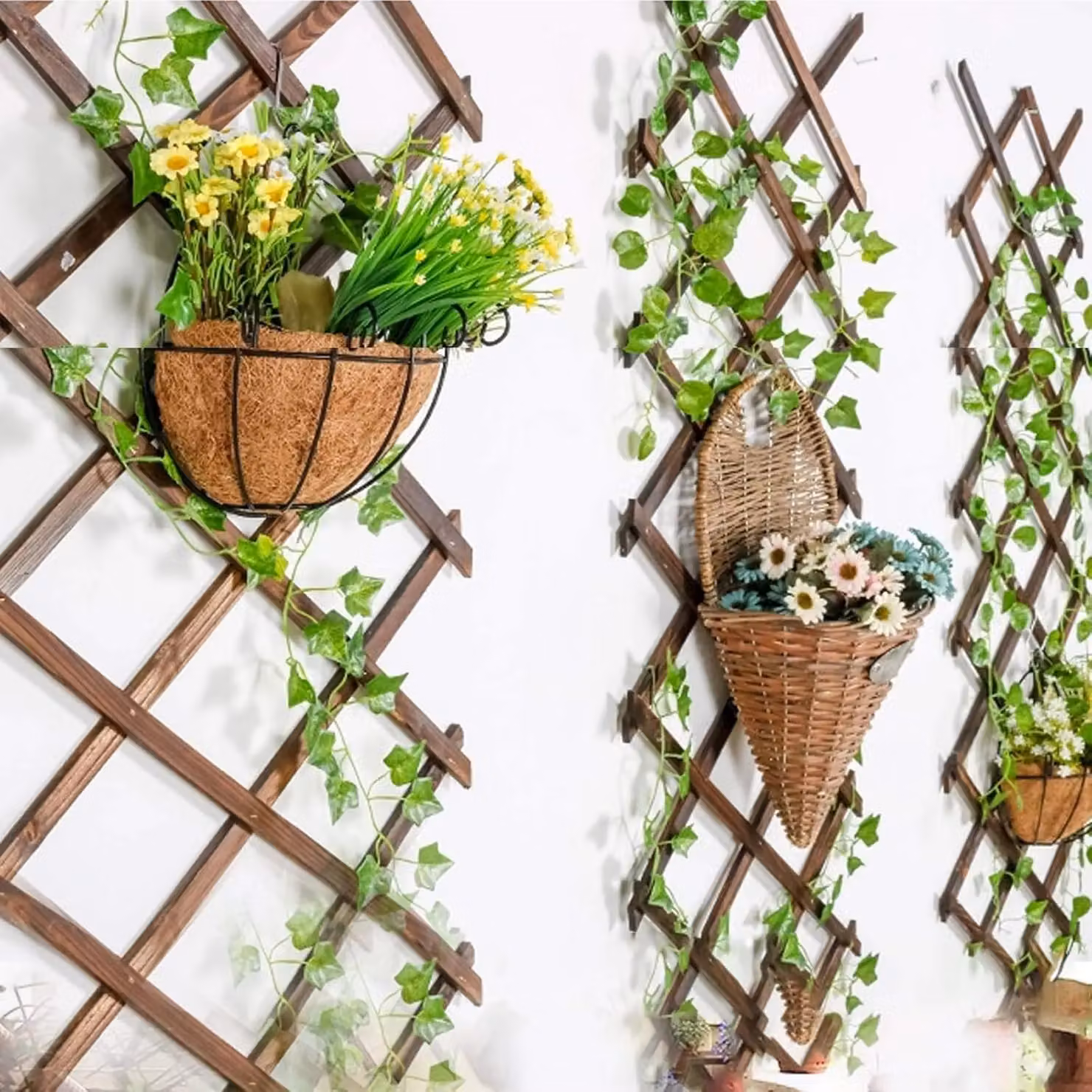 Marco Paul Beige Wooden Expandable Garden Trellis, H 180 cm x W 90 cm – 5