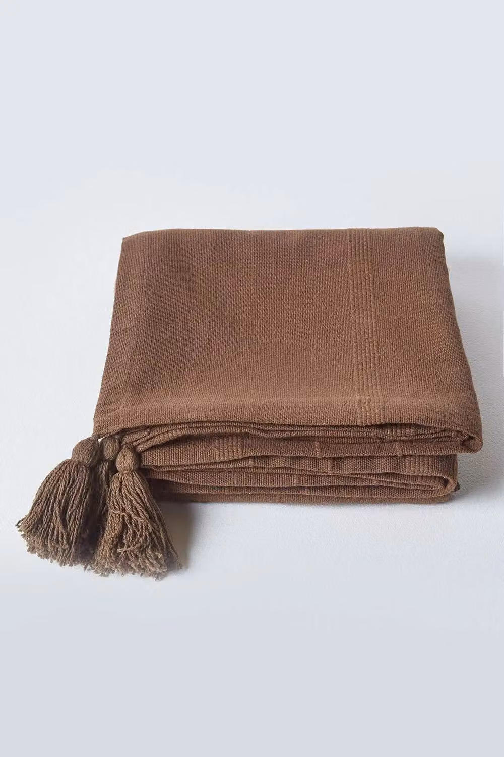 Homescapes Cotton Rajput Ribbed Throw in Brown, W/D/H: 150 x 200 cm – 2