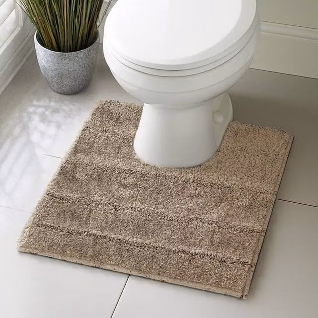 Velosso Lexington Large Non-Slip Microfibre Bath and Pedestal Mat in Beige
