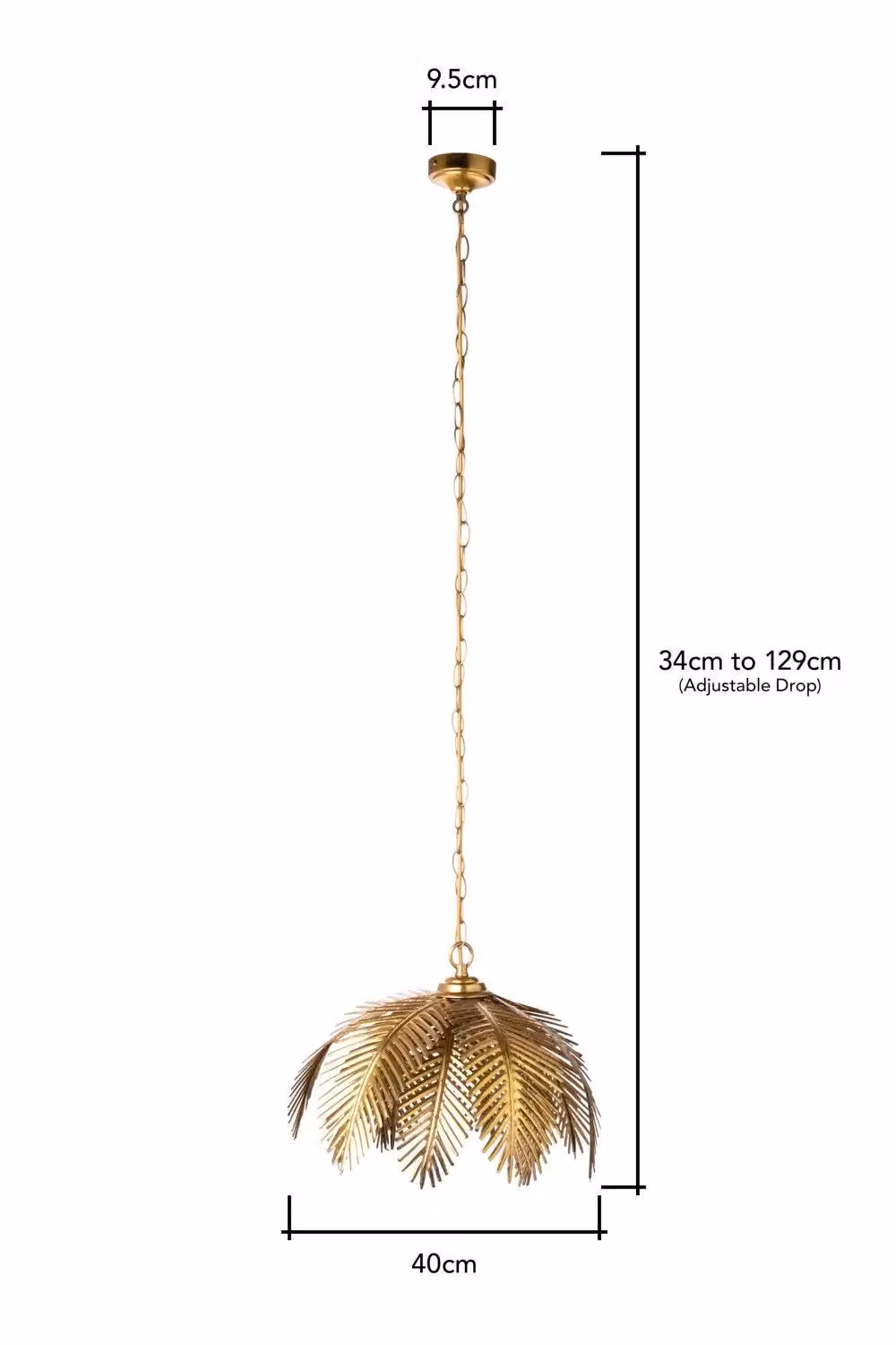 BHS Lighting Brookby Gold Dome Pendant Ceiling Light – 3