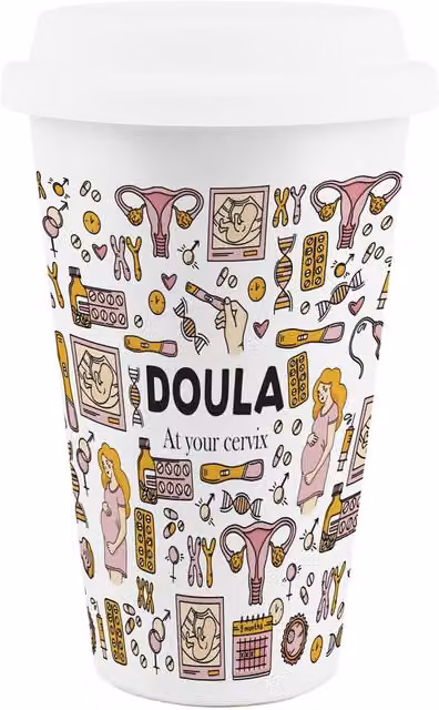 Purely Home Novelty Doula Ceramic Travel Mug in White