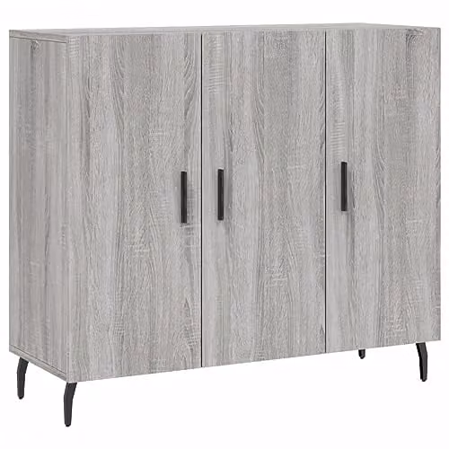 vidaXL Modern Grey Sonoma Sideboard in Engineered Wood W/D/H: 90 x 34 x 80 cm – 1