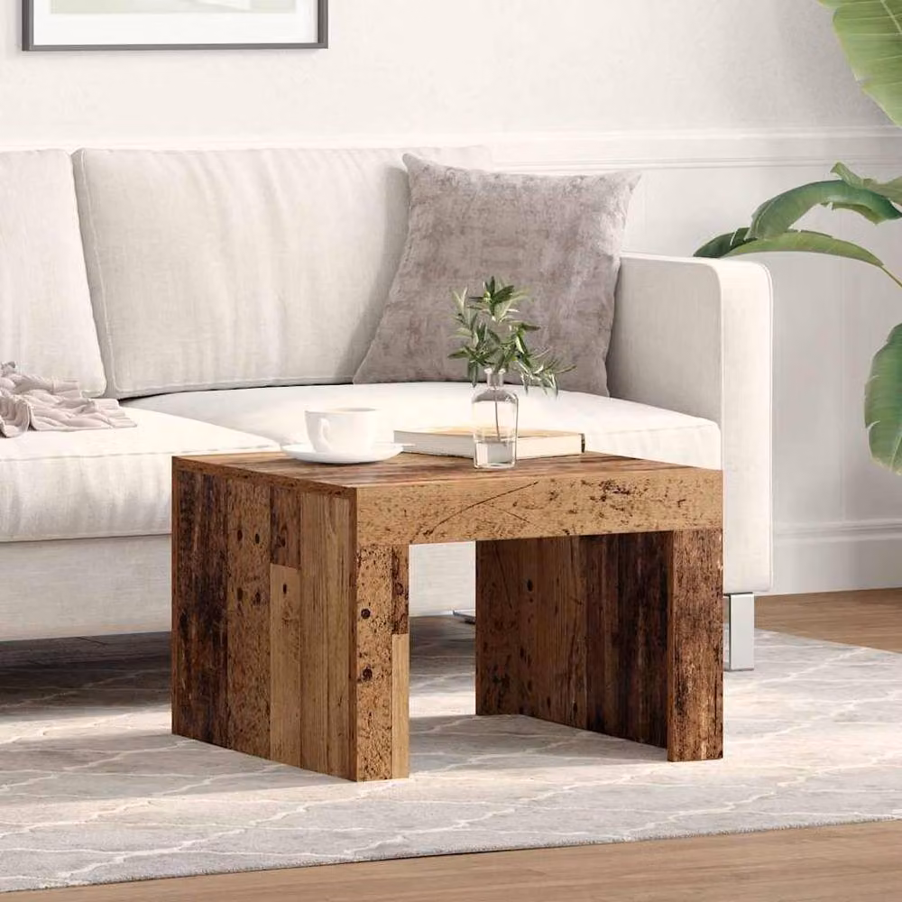 Berkfield Home Modern Square Coffee Table in Brown Engineered Wood, W/D/H: 50 x 50 x 35 cm – 2