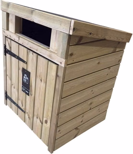 Buttercup Farm Single Commercial Wooden Bin Store for Outdoor Use, Brown, W: 65 cm, D: 77 cm, H: 93 cm – 1