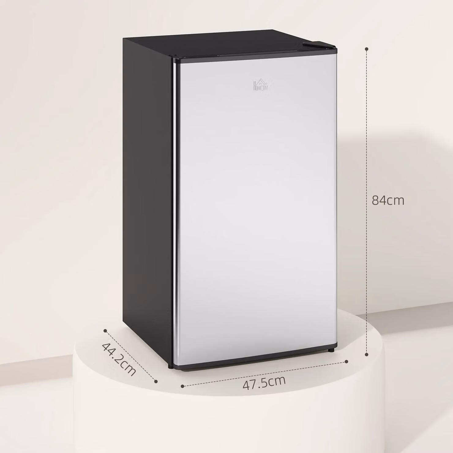HOMCOM 91L Freestanding Under Counter Fridge in Silver Tone – 3