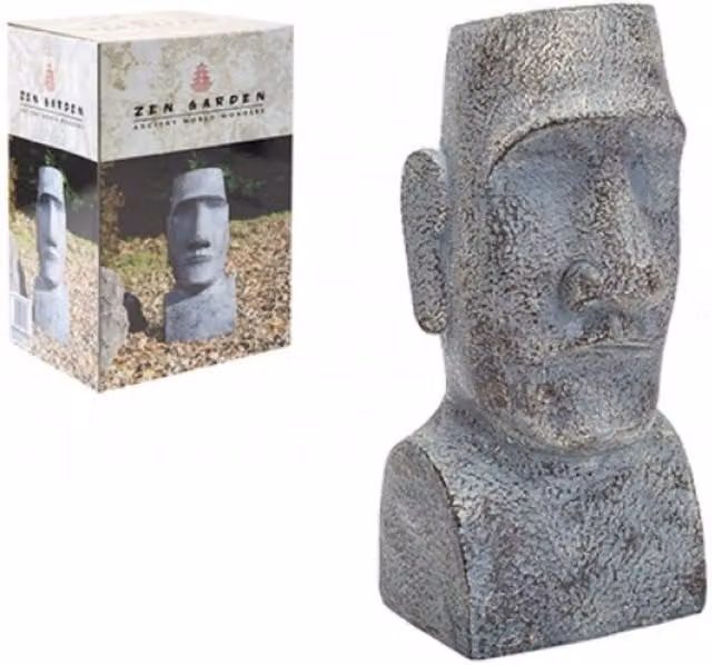 KDMD Easter Island Head Sculpture in Gold and Grey