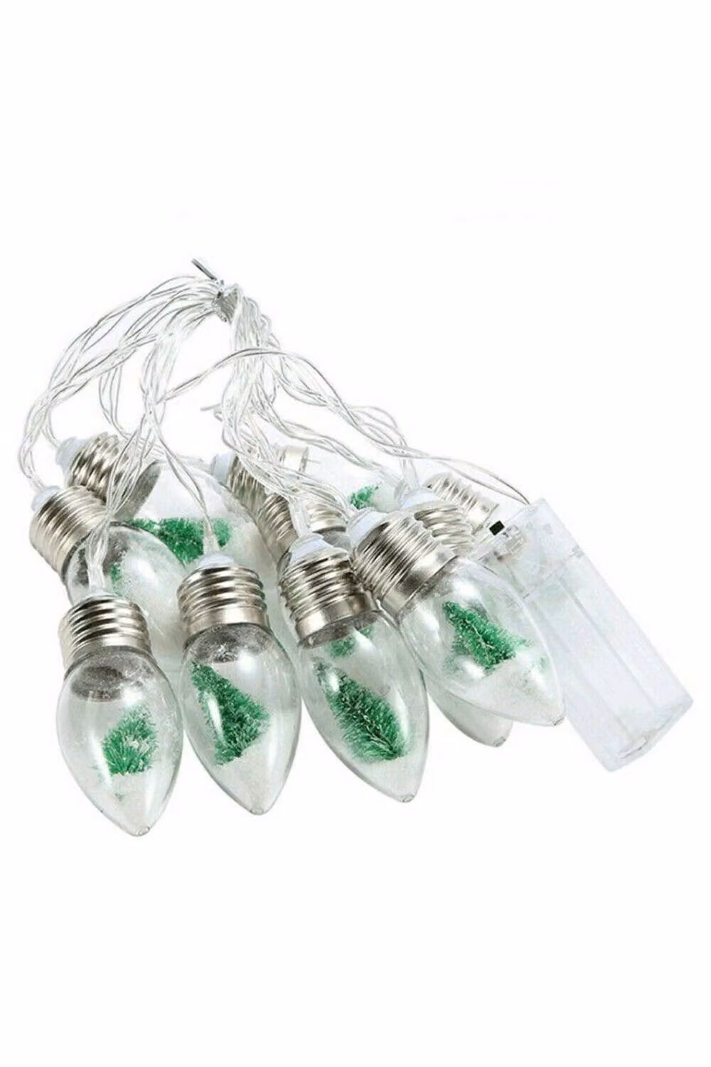 KDMD 10 LED Battery Operated Snow Globe Fairy String Lights, 2m, Cool White, IP44, Clear – 2