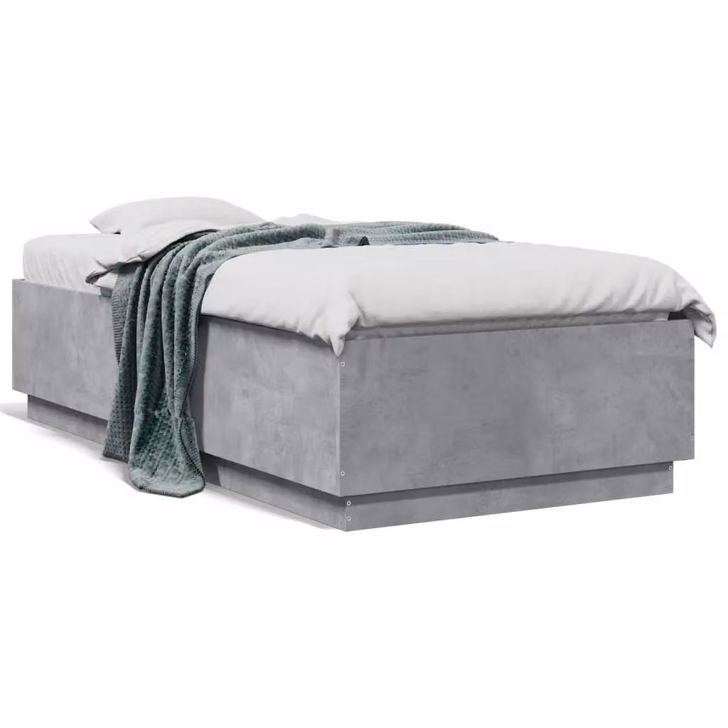 Berkfield Home Single Bed Frame in Concrete Grey, W/D/H: 90 x 190 cm – 2