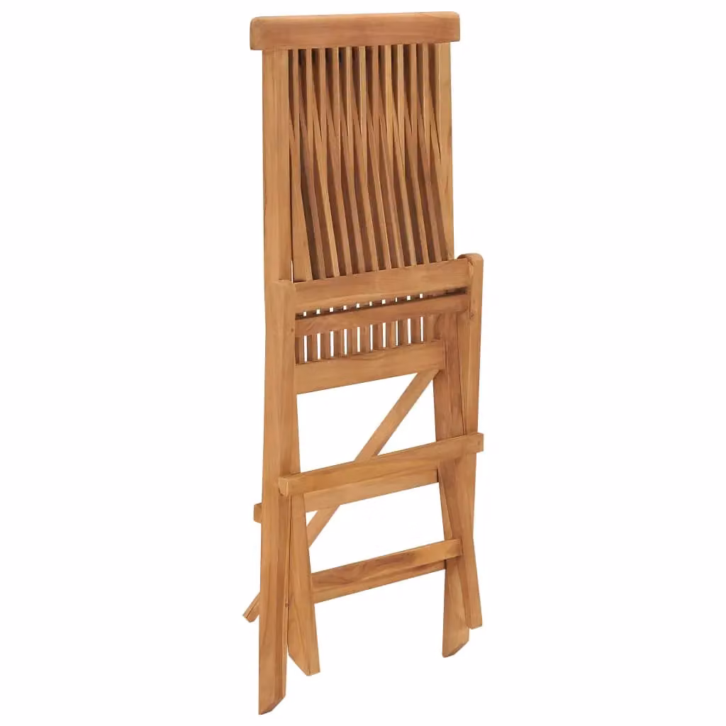 Berkfield Home Set of 2 Folding Garden Chairs in Brown Solid Teak Wood – 2
