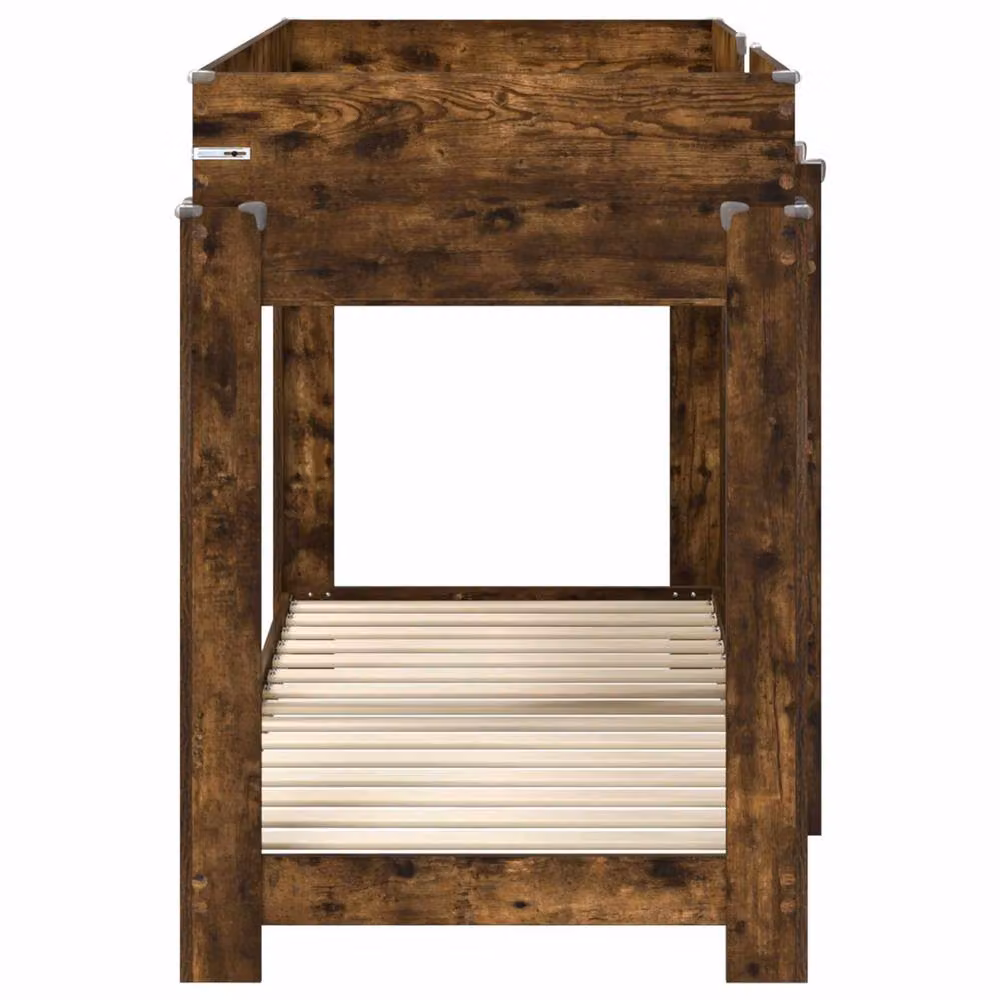 Berkfield Home Modern Two-Level Bunk Bed for Children in Smoked Oak Brown, Engineered Wood, W: 75 cm, L: 190 cm – 4
