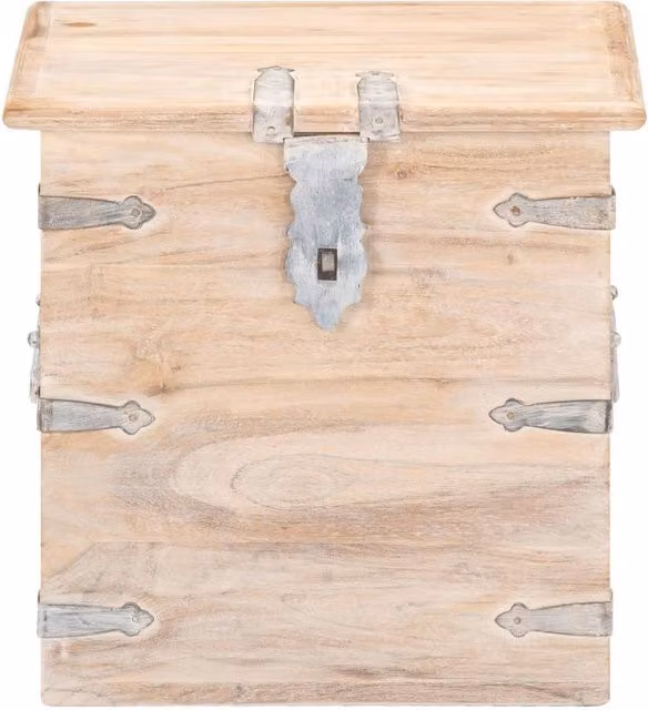 Berkfield Home Beautiful Chest in Light Brown Solid Acacia Wood, W/D/H: 40 x 40 x 40 cm