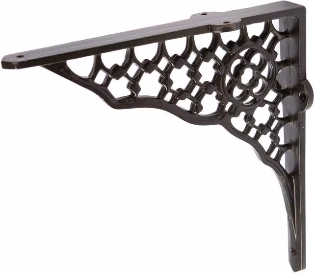 Hammer and Tongs Honeycomb Iron Shelf Bracket in Matt Black, Diameter: 20.5 cm