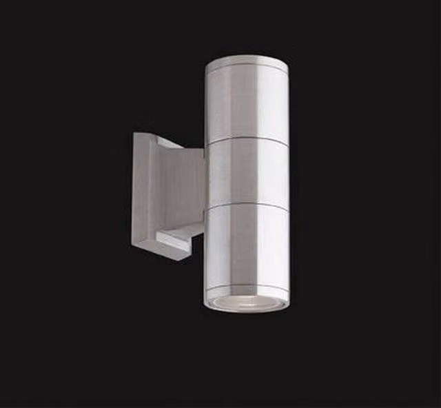Ideal Lux Gun 2 Up Down Outdoor Wall Light in Black or Silver Aluminium