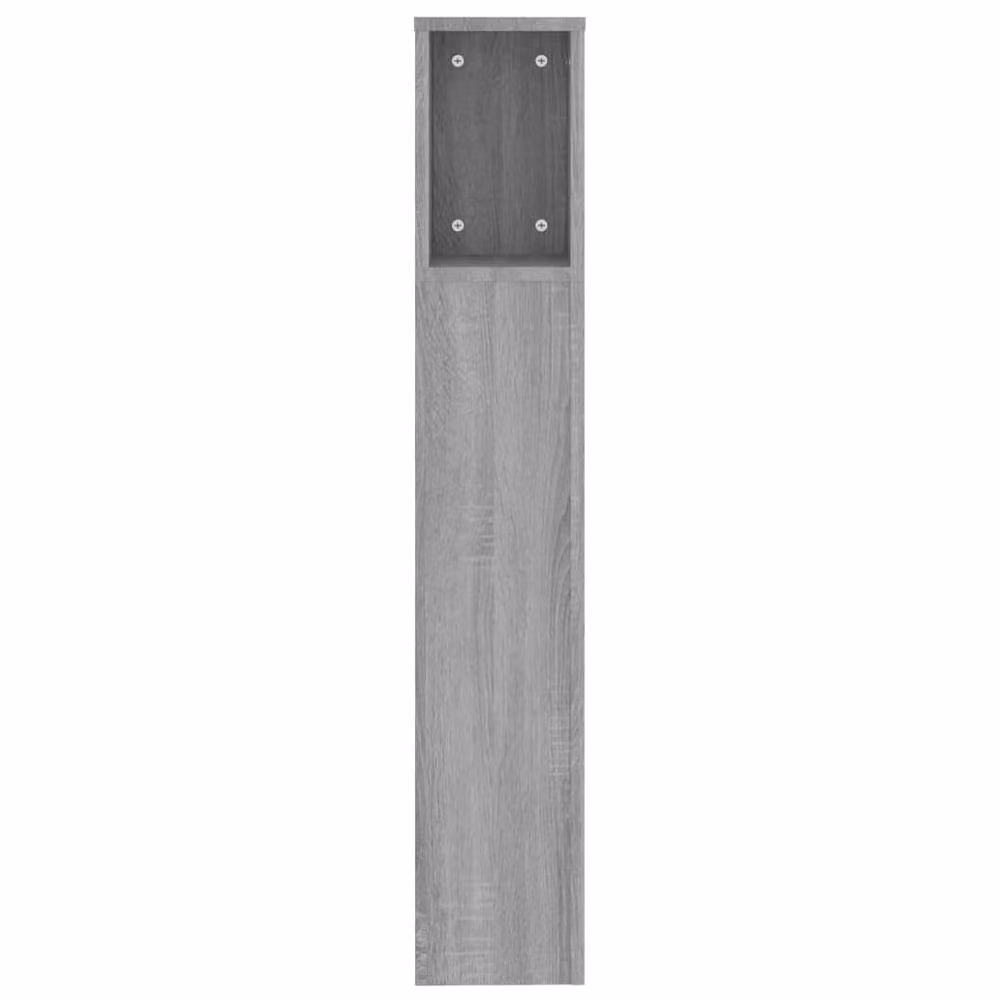Berkfield Home Grey Sonoma Headboard Cabinet with Integrated Shelf, W: 200 cm, D: 18.5 cm, H: 104.5 cm – 3