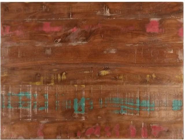 Berkfield Home Rectangular Solid Reclaimed Wood Table Top, Brown, W: 80 cm, D: 70 cm, H: 2.5 cm