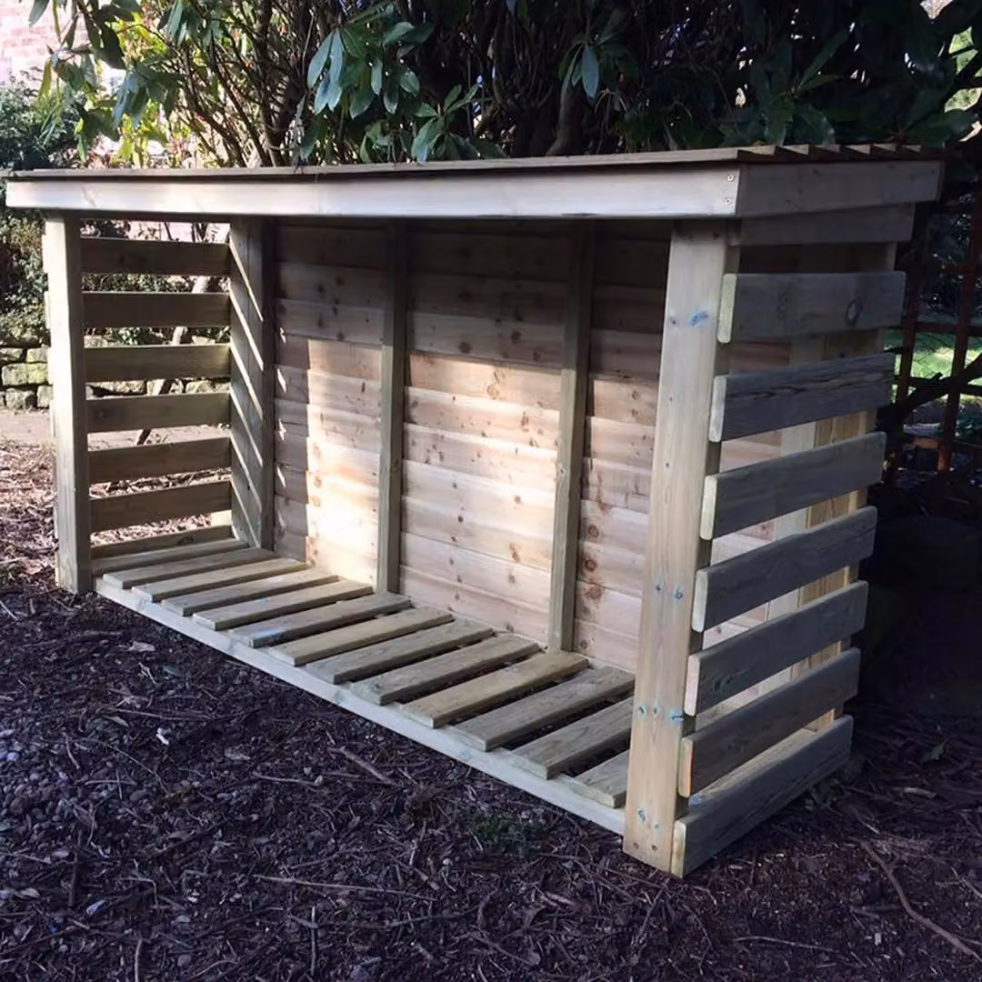 Churnet Valley Garden Furniture Ltd Heavy Duty Wood Firewood Kindling and Log Store in Brown, W/D/H: 120 x 60 x 180 cm – 2