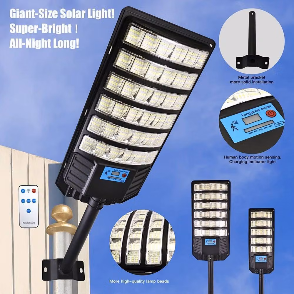 FLAVORA Black Solar LED Street Floodlight with Dusk Sensor and Cool White Light – 2
