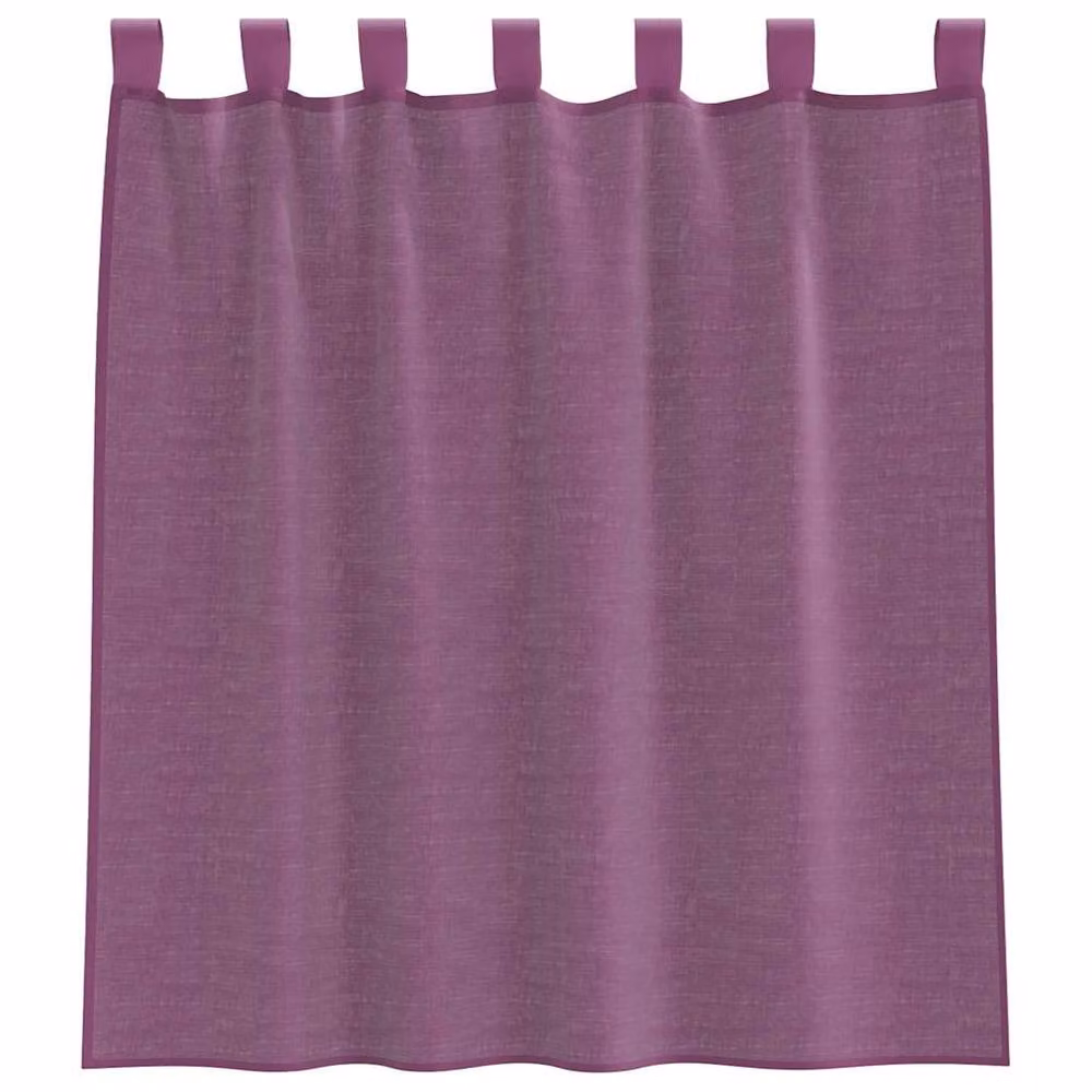 Berkfield Home Purple Voile Fabric Panel Curtains with Tabs, 2 Pack, W: 140 cm, H: 140 cm – 2