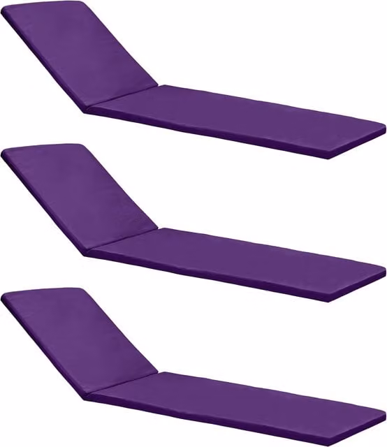 Gardenista Purple Rectangular Outdoor Sun Lounger Cushion and Water Repellent Seat Pad