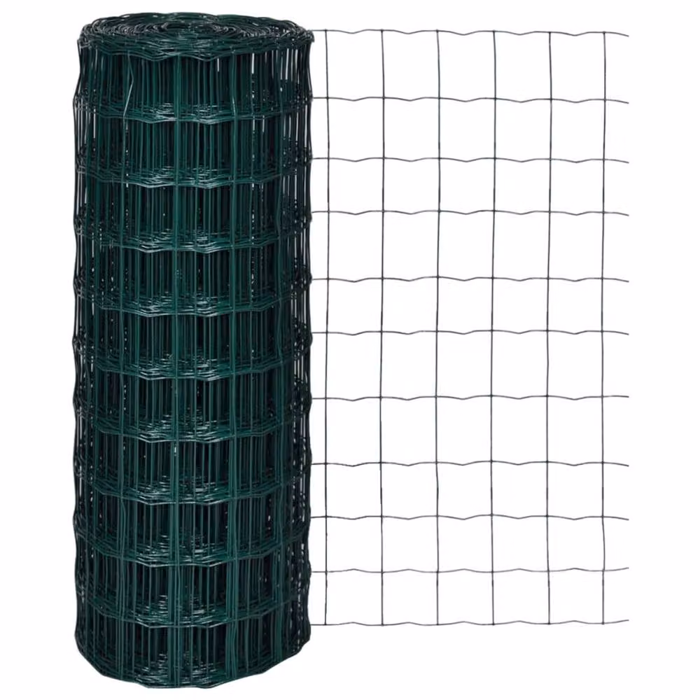 Berkfield Home Euro Fence PVC-Coated Steel Fencing, Green, W: 10 m x H: 1.8 m – 2