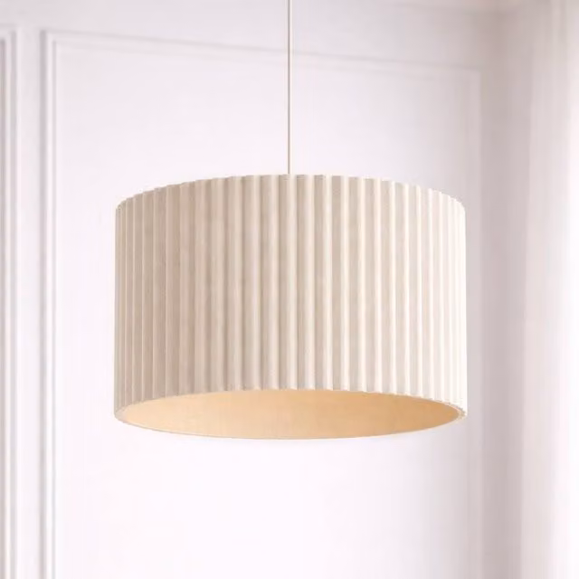 CGC Lighting Allegra Large Drum Lampshade in Beige Oatmeal Linen