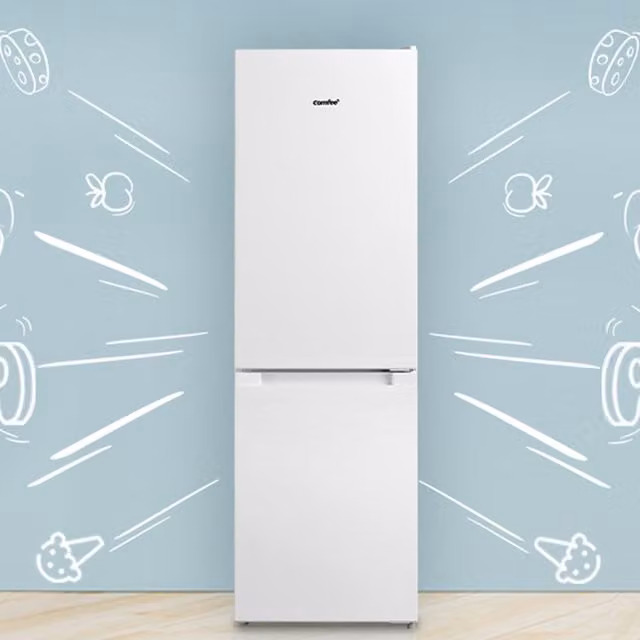 Livingandhome 174L Freestanding Top Mount Low Frost Fridge Freezer in White