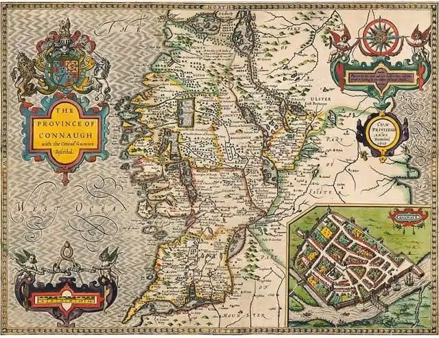 Connaugh Historical Map 1610 1000 Piece Jigsaw Puzzle in Multicolour and Yellow
