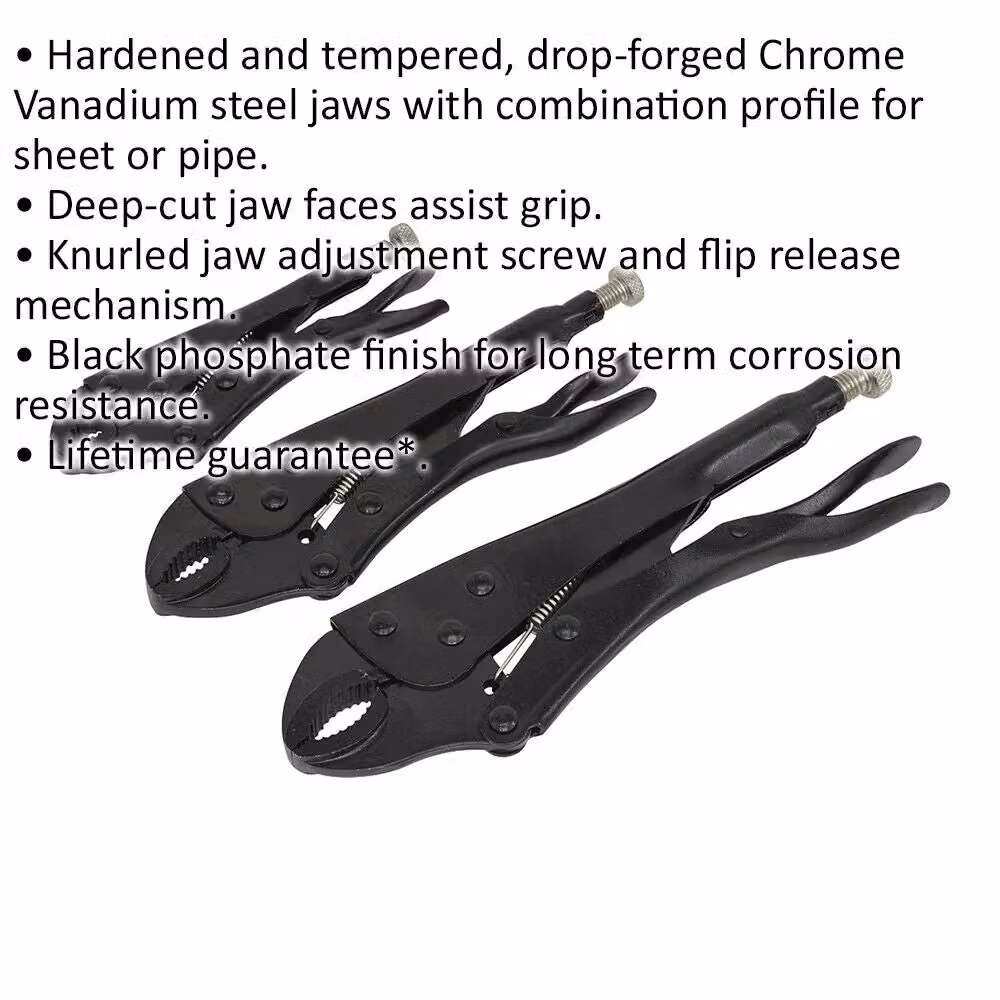 Loops 3 Piece Black Locking Pliers Set in Chrome Vanadium and Stainless Steel – 2