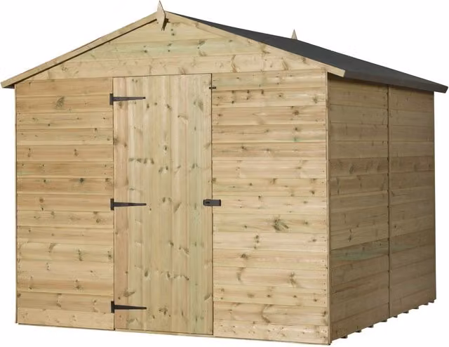 Empire Sheds Empire 9000 8x10 Apex Gable Shed with Single Door, Green