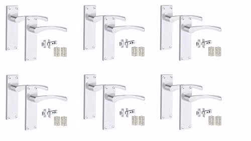 Golden Grace Victorian Scroll Latch Handles in Polished Chrome, 6 Sets