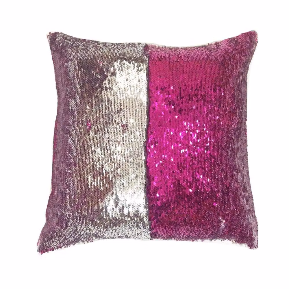 Velosso Mermaid Filled Cushion with Two-tone Sequins in Pink, W x W: 43 x 43 cm – 2