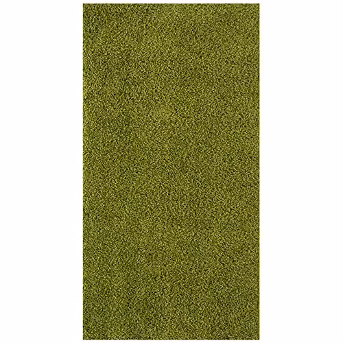 THE RUGS Green Plain Shaggy High Pile Rug, W: 80 cm, L: 150 cm – 4