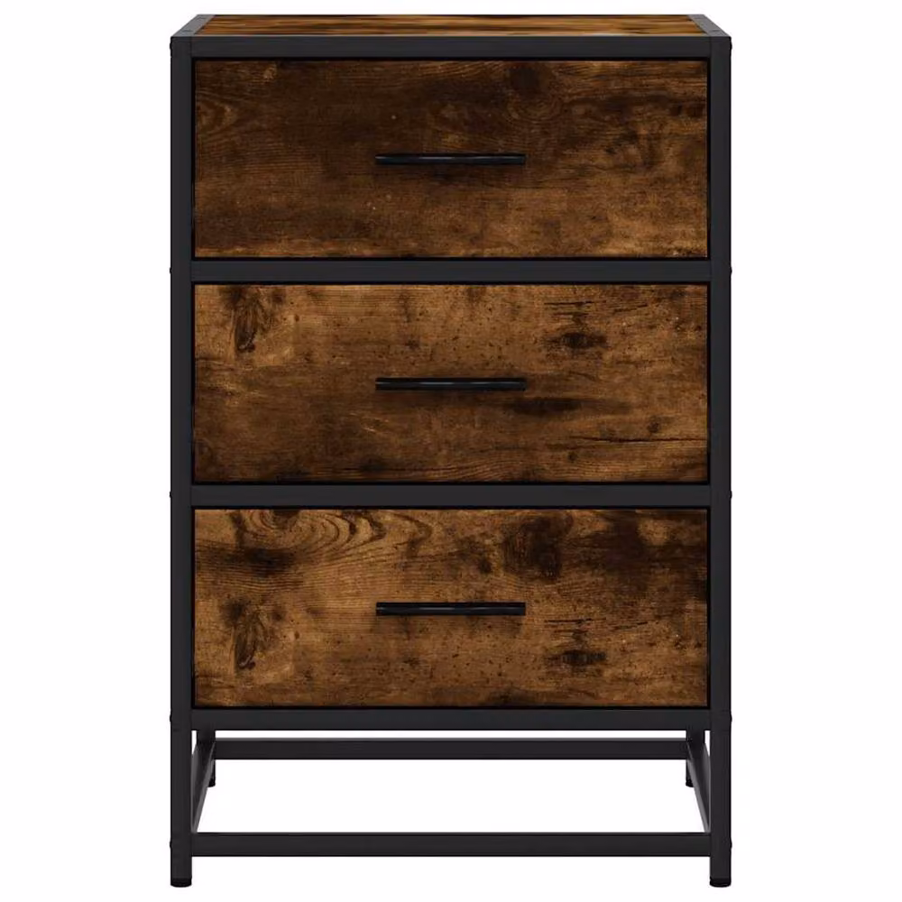 Berkfield Home Bedside Cabinet in Smoked Oak Brown, W/D/H: 40 x 34.5 x 60 cm – 4