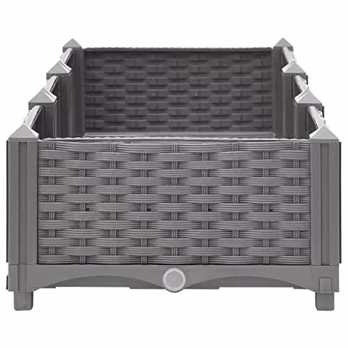 vidaXL Grey Plastic WPC Raised Bed W: 120 cm, D: 40 cm, H: 23 cm – 2