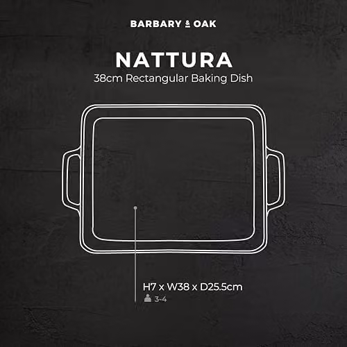 Tower Nattura Rectangular Stoneware Lasagne Dish in Beige, 38 cm – 10
