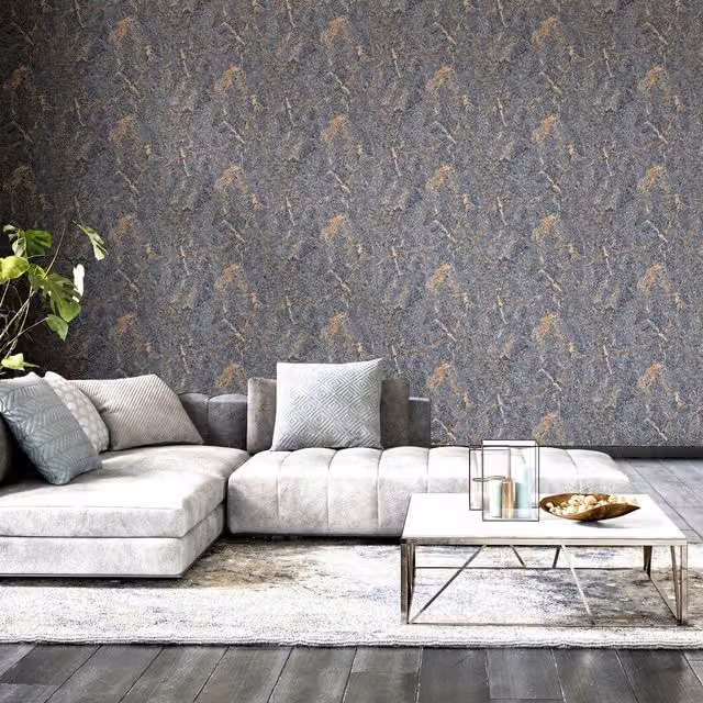 Arthouse Dark Mineral Abstract Wallpaper in Grey – 1