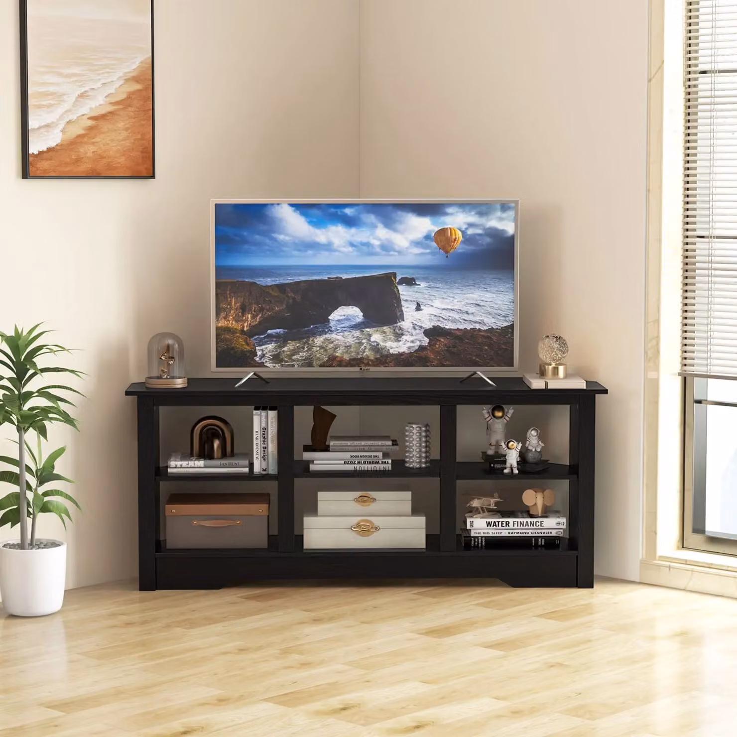 Costway Black Modern Media Entertainment Centre TV Stand for TVs up to 65 Inches – 3