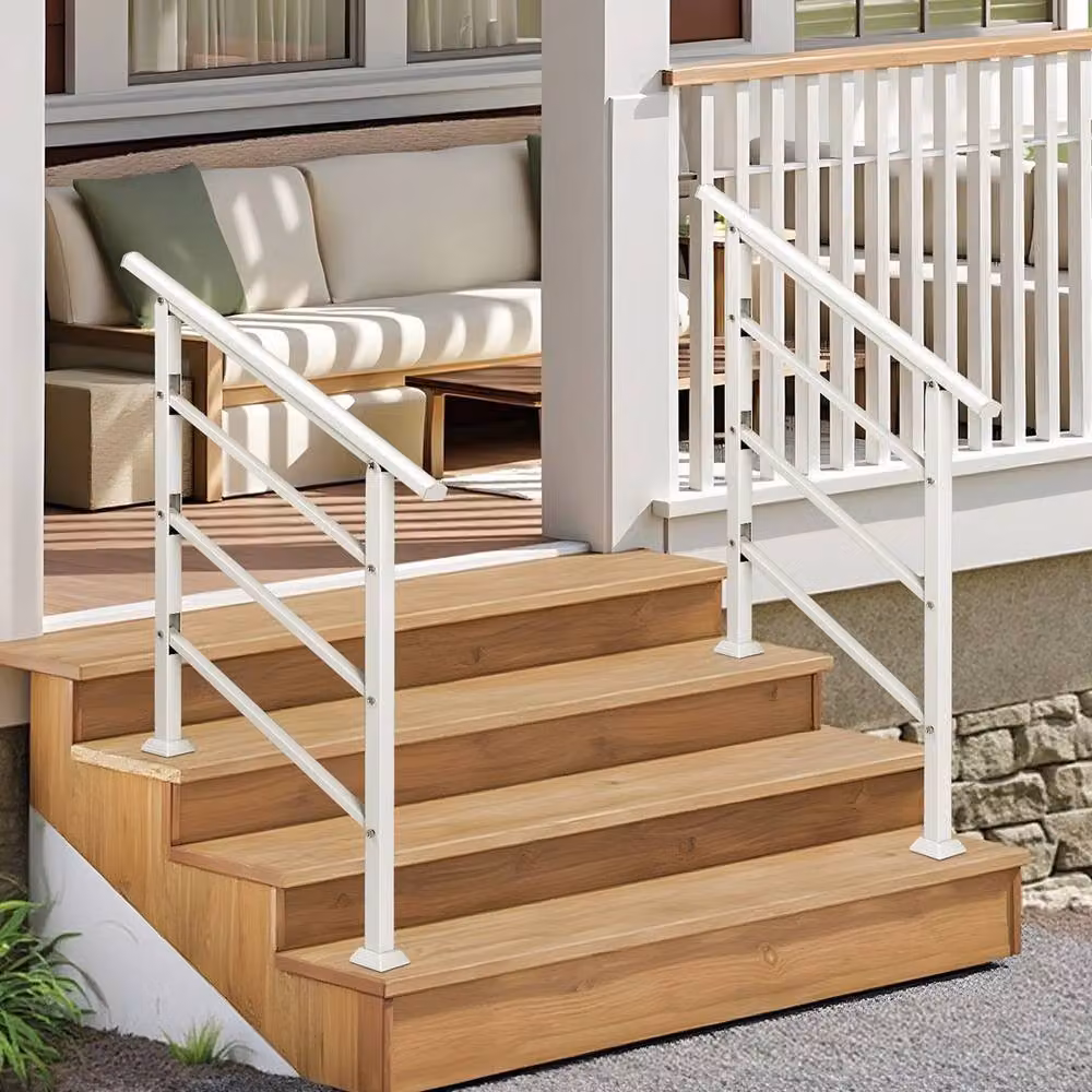 SPETLEK White Iron Handrail Stair Railing for 1-3 Steps – 2