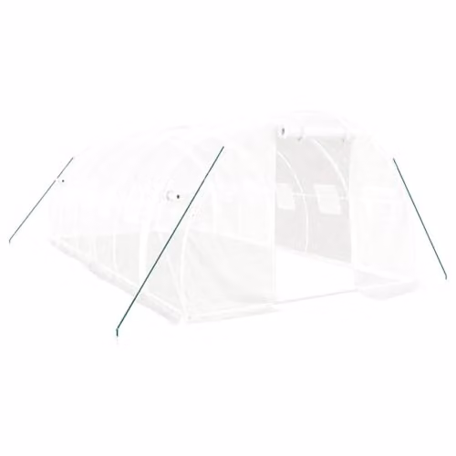vidaXL Greenhouse with Steel Frame, White, 18 m², W: 6 m, D: 3 m, H: 2 m