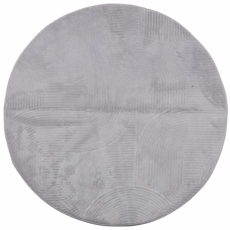 Berkfield Home IZA Round Short Pile Scandinavian Style Grey Rug, Diameter: 120 cm