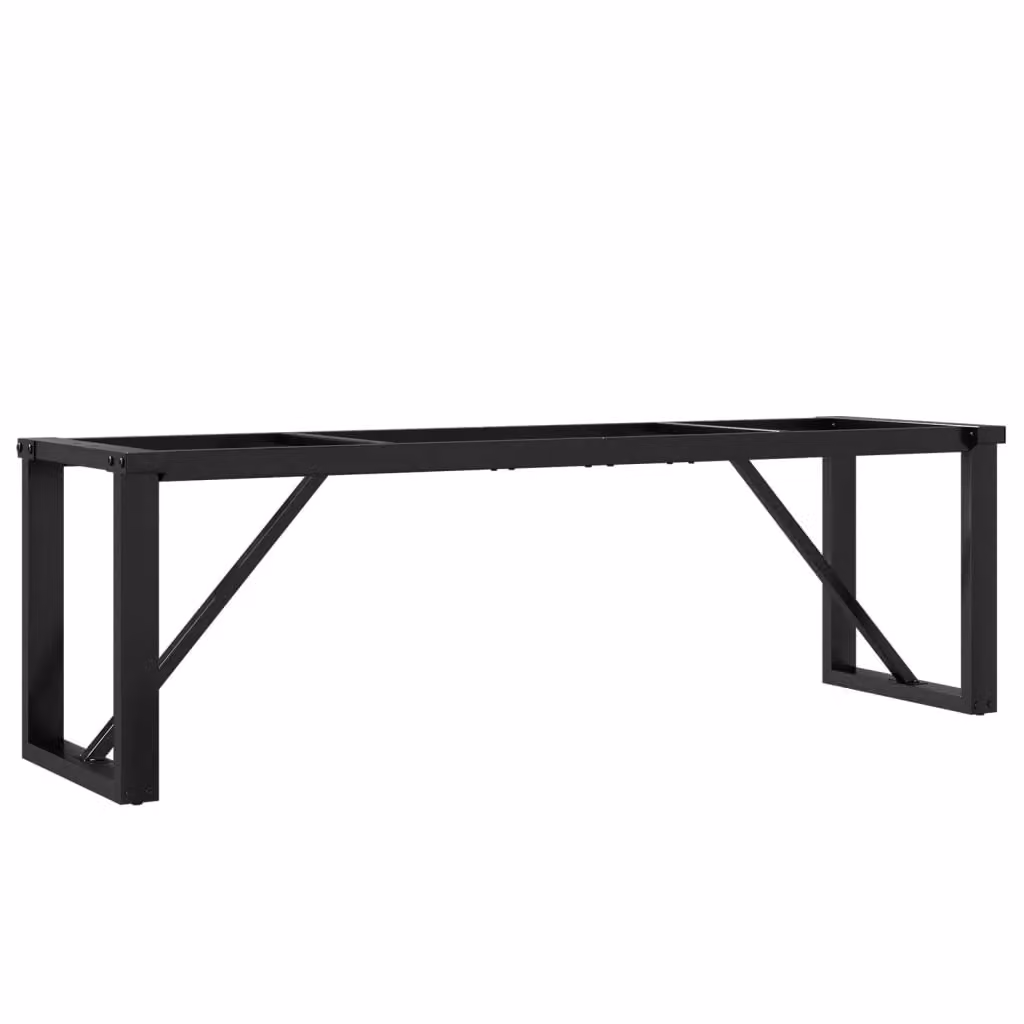 Berkfield Home O-Frame Coffee Table Legs in Matt Black Steel, W: 140 cm, D: 30 cm, H: 43 cm – 1