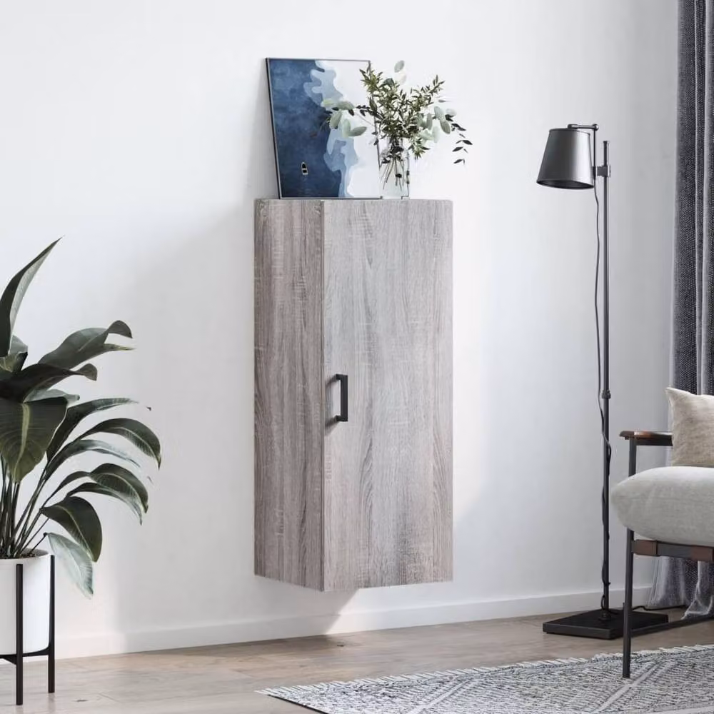 Berkfield Home Wall Mounted Cabinet in Grey Sonoma, W/D/H: 34.5 x 34 x 90 cm – 2