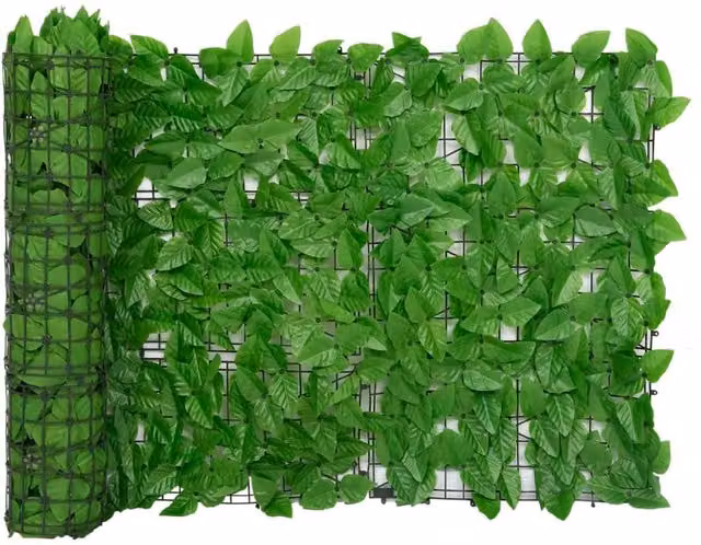Berkfield Home Semi-Transparent Balcony Screen with Green Leaves, W: 500 cm, H: 75 cm – 1